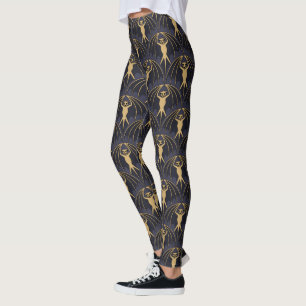 Leggings Motif de chauve-souris Art déco