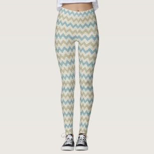 Leggings Motif de Chevron sur la texture de toile