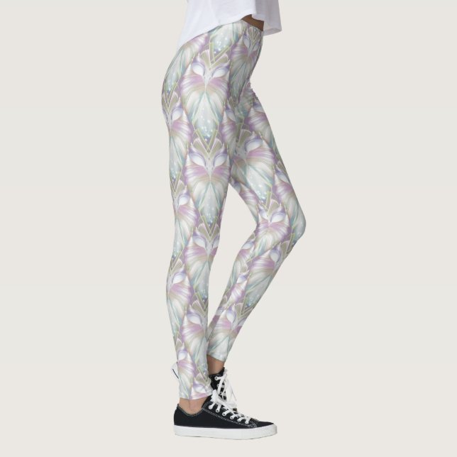 Leggings Motif de chouette oracle violet pastel (Droite)