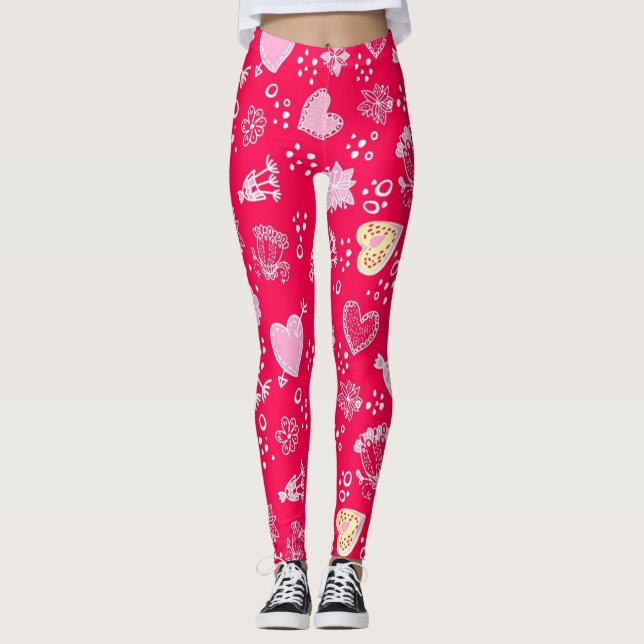 Leggings Motif de coeur (Devant)