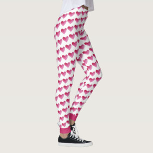 Leggings Motif de coeur aquarelle