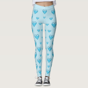 Leggings Motif de coeur bleu clair