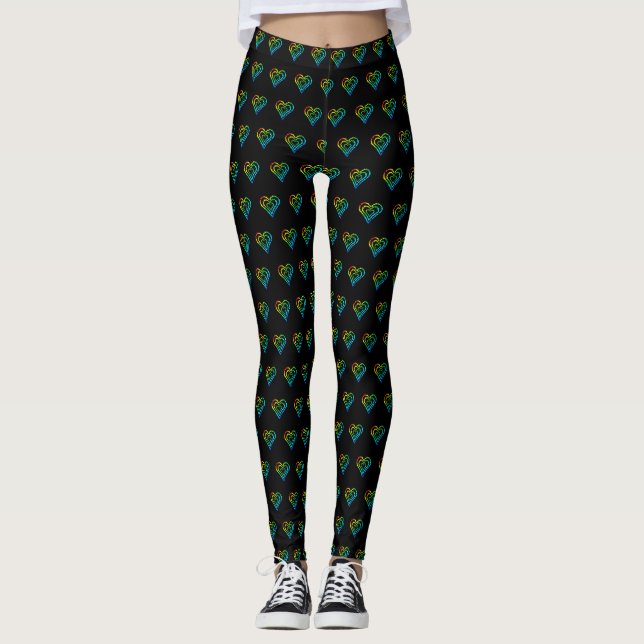 Leggings Motif de cœur d'amour (Devant)