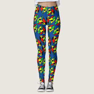 Leggings Motif de cœur de note de musique multicolore