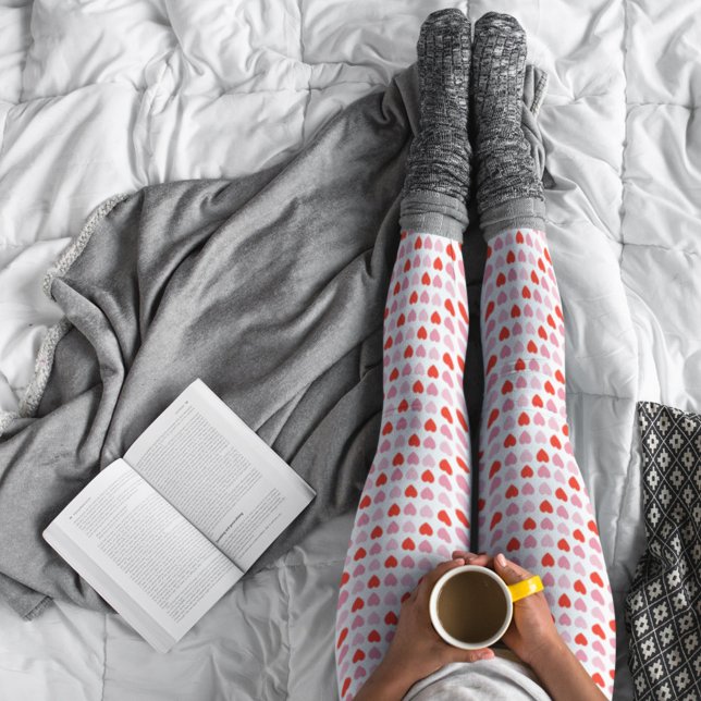 Leggings Motif de coeur rose et rouge Valentine Love (Créateur téléchargé)