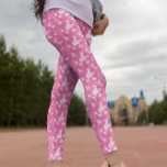 Leggings Motif de coeur rose floral<br><div class="desc">Leggings Motifs du coeur rose floral</div>