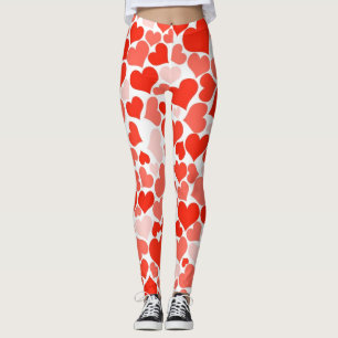 Leggings Motif de coeur rouge moderne