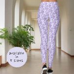 Leggings Motif De Coeurs Violets Liés Sur Pastel Purple<br><div class="desc">Ce design amusant présente un motif de deux coeurs violets de lien sur un arrière - plan violet pastel.</div>