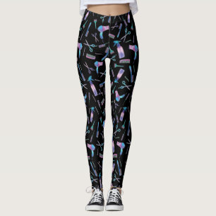 Leggings Motif de coiffeur aquarelle