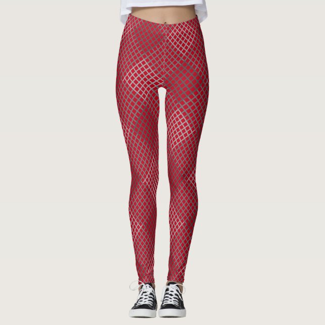 Leggings Motif de contrôle Diagonal 2tn.b Rouge BG (Devant)