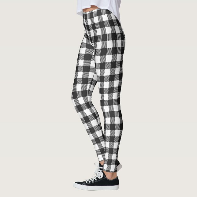 Leggings Motif de contrôle du bison noir (Gauche)