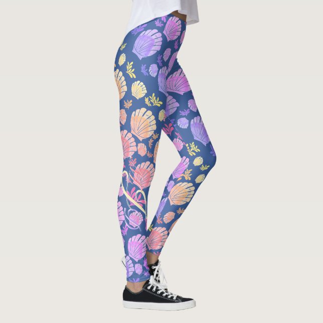 Leggings Motif de coquillage monographique personnalisé col (Droite)