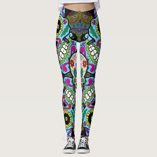 Leggings Motif de crânes de sucre (Devant)