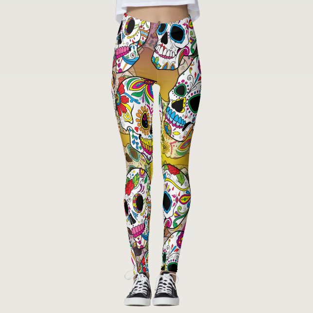 Leggings Motif de crânes de sucre (Devant)