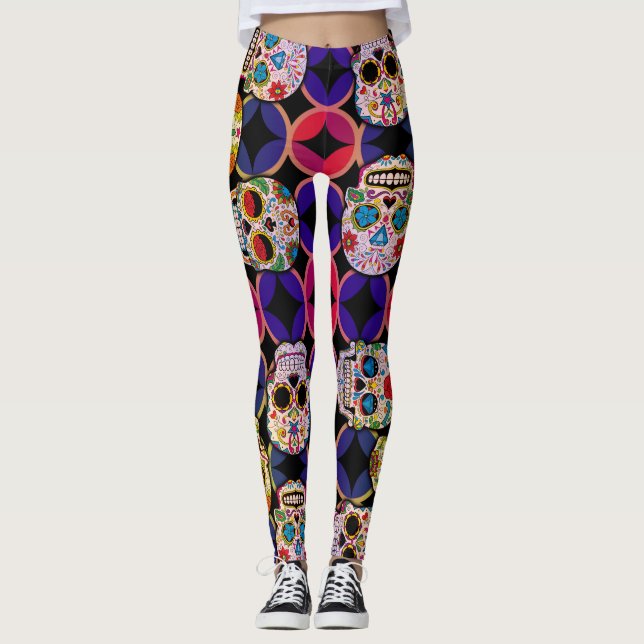 Leggings Motif de crânes de sucre (Devant)