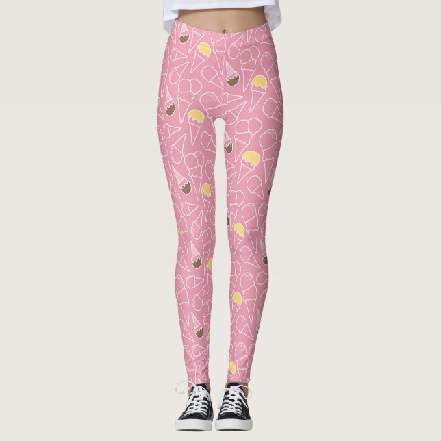 Leggings Motif de crème glacée d'été (Devant)