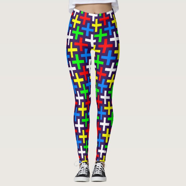 Leggings Motif de croix colorées (Devant)