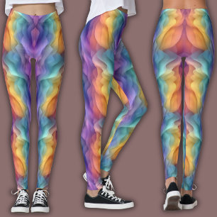 Leggings Motif de dégradé abstrait Vague arc-en-ciel