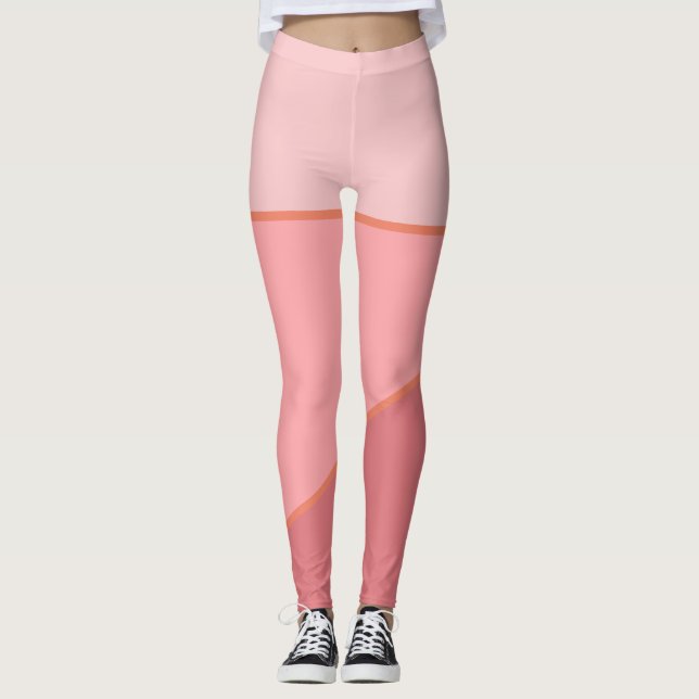 Leggings Motif de dégradé rose monochrome (Devant)