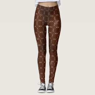 Leggings Motif de dentelle à cœur délavé