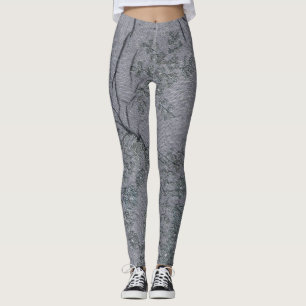 Leggings Motif de dentelle gris noir