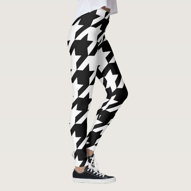 Leggings Motif de dents de Hounds noir et blanc (Droite)