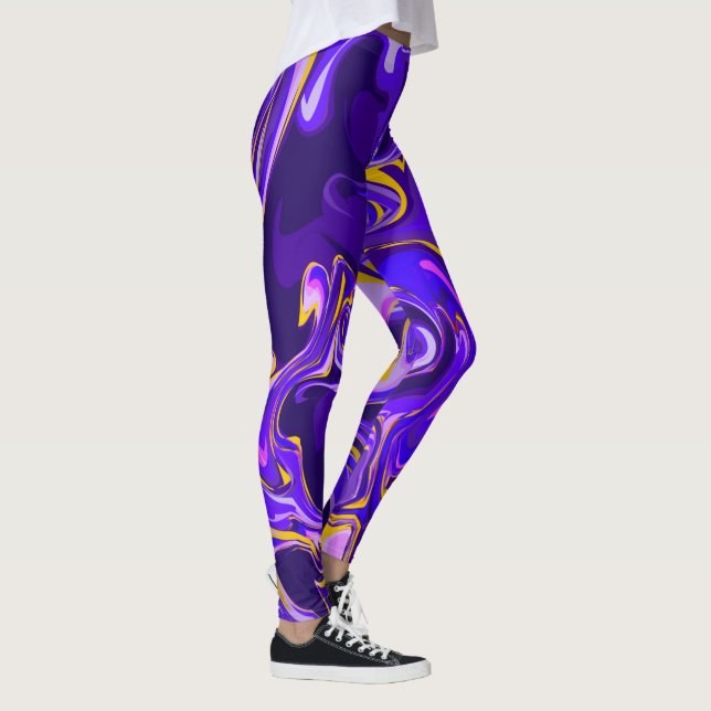Leggings Motif de design en marbre violet (Droite)
