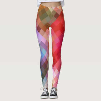 Leggings Motif de diamant moderne géométrique coloré #10