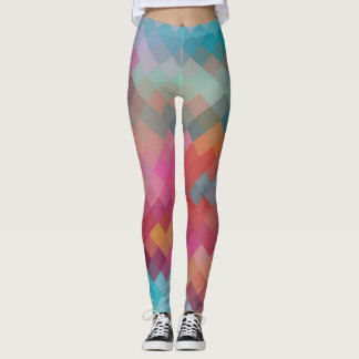 Leggings Motif de diamant moderne géométrique coloré #19