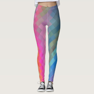 Leggings Motif de diamant moderne géométrique coloré #8