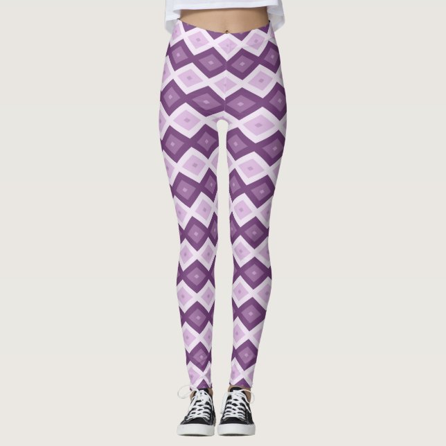 Leggings Motif de diamant violet (Devant)