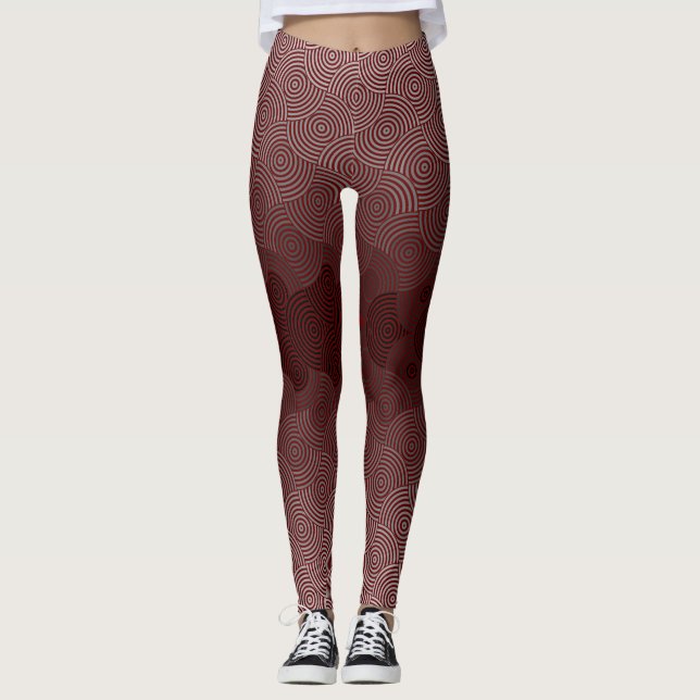 Leggings Motif de disque 02.Gray DRed BG (Devant)