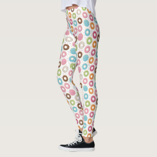 Leggings Motif de Donuts Colorés Rétro pour une Fête Amusan