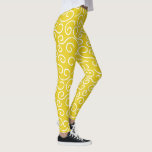 Leggings Motif de doodle jaune et blanc de moutarde brillan<br><div class="desc">Lumineux et audacieux,  ce design moderne présente un motif de gribouillis blanc sur un arrière - plan jaune moutarde. Comme un rayon de soleil,  cette combinaison de couleurs joyeuses fait un grand ajout à votre garde-robe.</div>