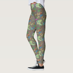 Leggings Motif de dragon de forêt enchanté