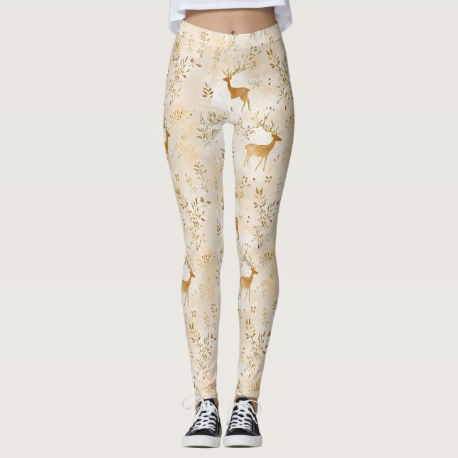 Leggings Motif de faon de campagne française (Devant)