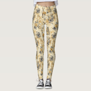 Leggings Motif de faon de la forêt automnale