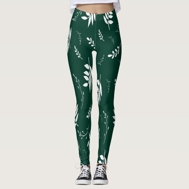Leggings motif de feuille (Devant)