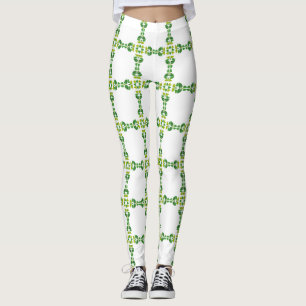Leggings Motif de feuille, motif de feuilles, feuilles vert