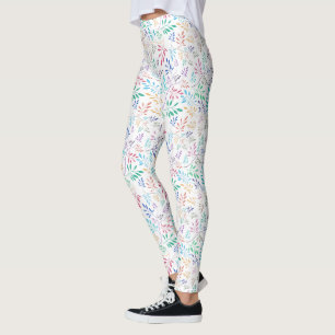 Leggings Motif de feuilles colorées