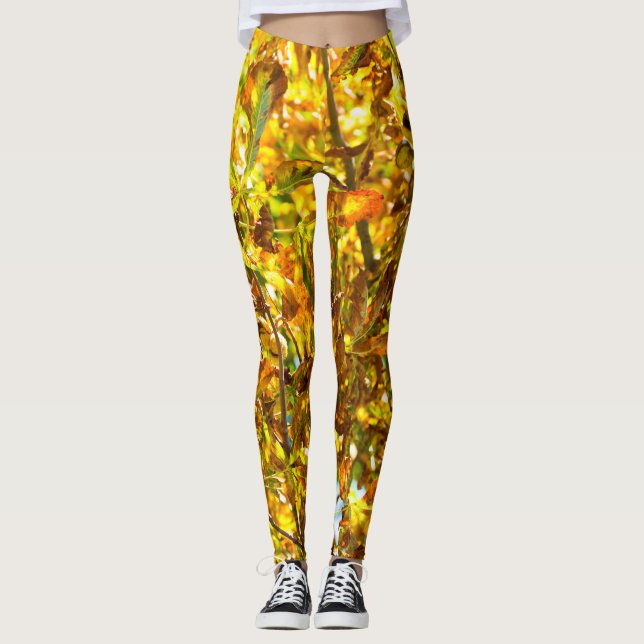 Leggings Motif de feuilles d'automne (Devant)