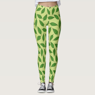 Leggings Motif De Feuilles, Motif De Feuilles, Feuilles De