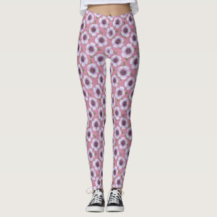 Leggings Motif de fleur bleu floral de jardin