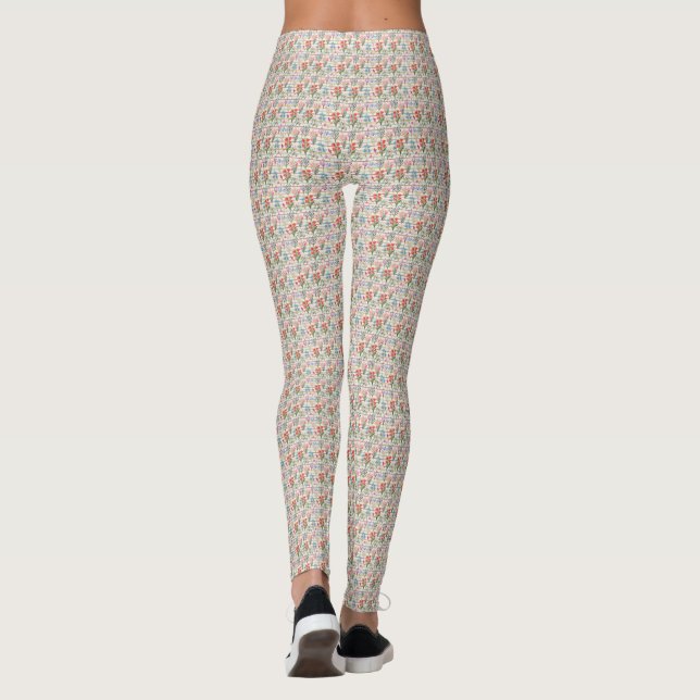 Leggings Motif de fleur d'aquarelle moderne (Dos)