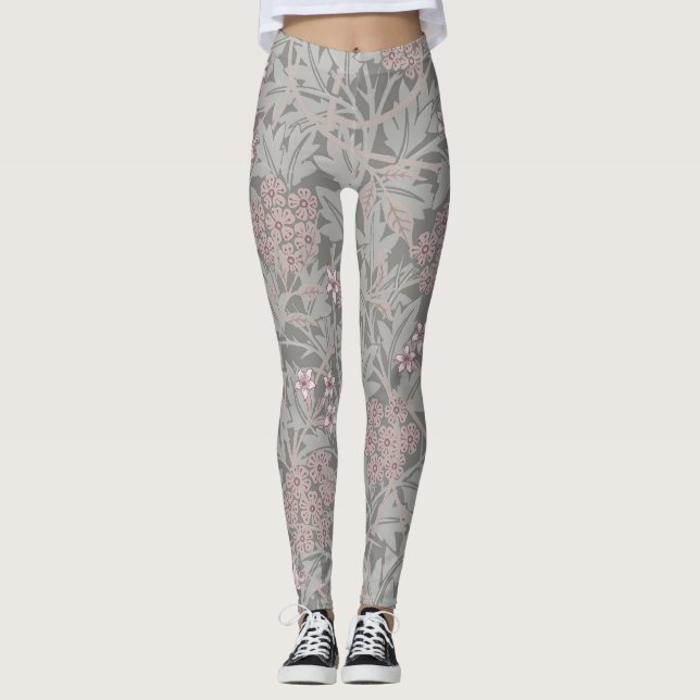 Leggings Motif de fleur de jasmin de William Morris (Devant)
