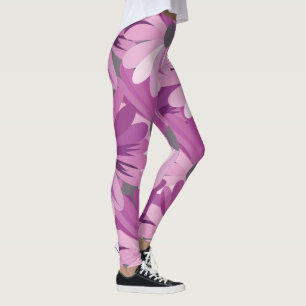 Leggings Motif de Fleur violet marguerite africaine