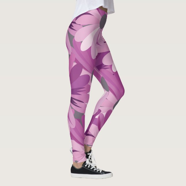 Leggings Motif de Fleur violet marguerite africaine (Droite)
