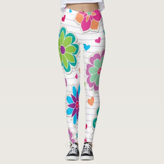 Leggings Motif de fleurs (Devant)