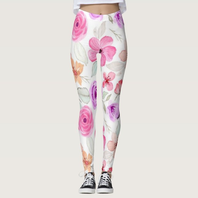 Leggings Motif de fleurs (Devant)