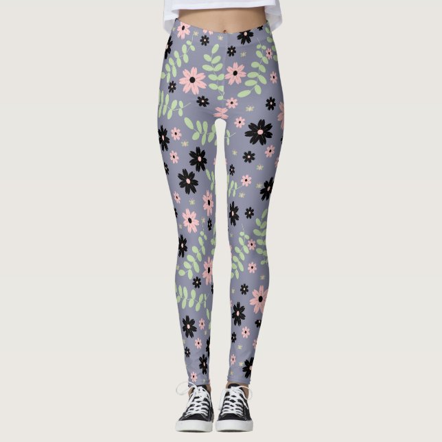 Leggings motif de fleurs de cerisier (Devant)
